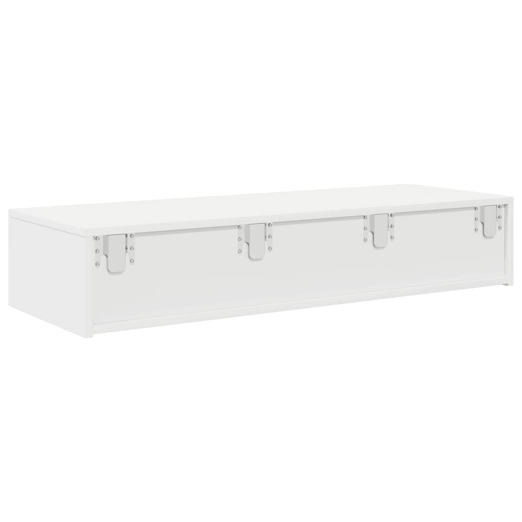 Zidna polica s ladicama bijela 100x36x19 cm izrađeno drvo