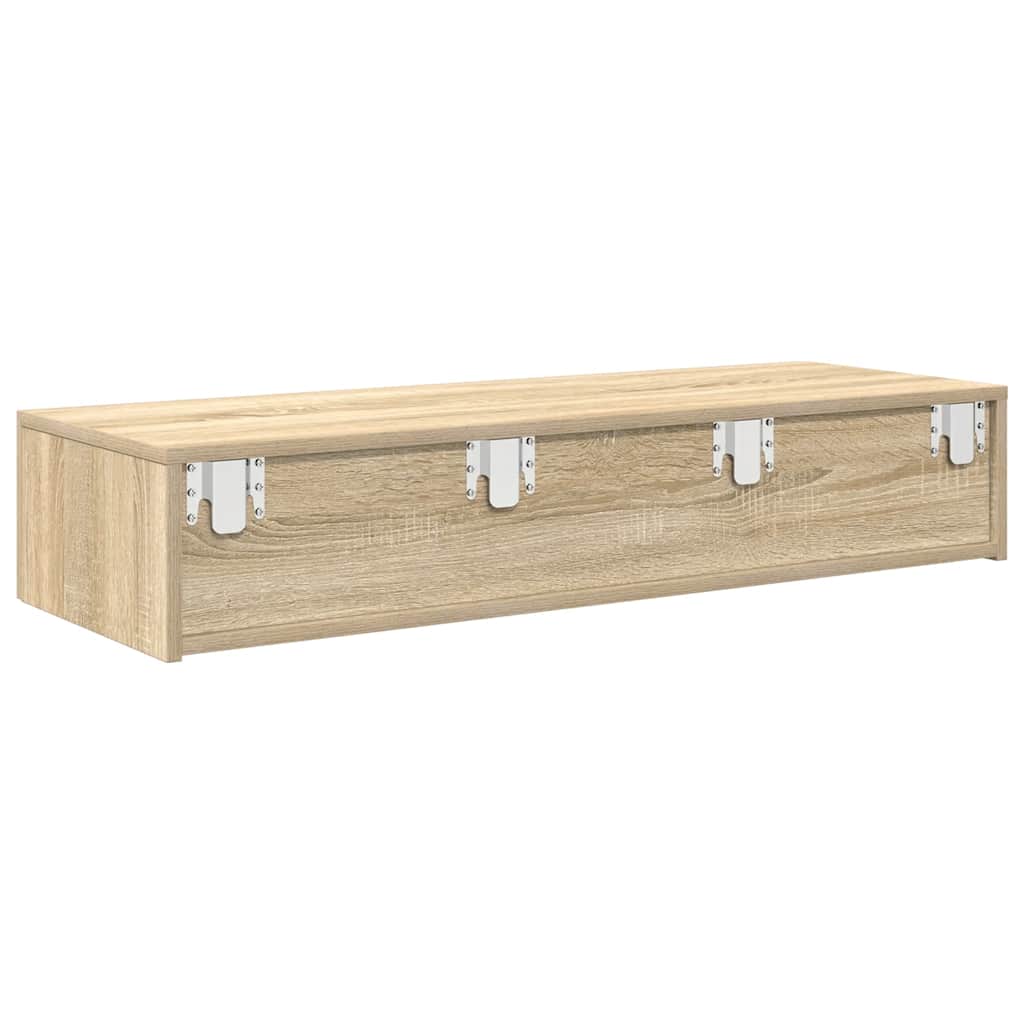 Zidna polica s ladicama sonoma hrast 100x36x19 cm izrađeno drvo