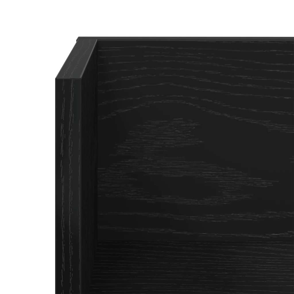 Zidne police 2 kom crne 75x16,5x16,5 cm konstruirano drvo
