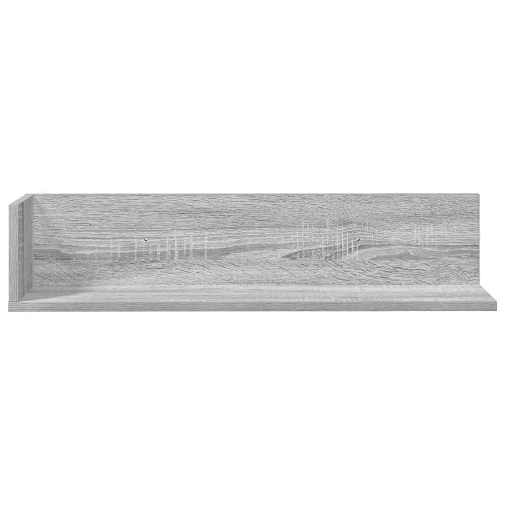 Zidne police 2 kom Siva Sonoma 75x16,5x16,5cm Konstruirano drvo