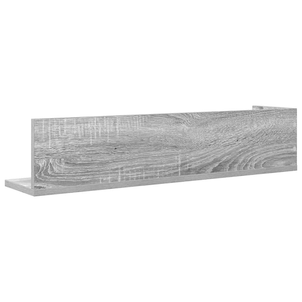 Zidne police 2 kom Siva Sonoma 75x16,5x16,5cm Konstruirano drvo