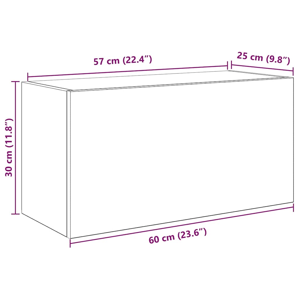 Kupaonski zidni ormarić staro drvo 60x25x30cm konstruirano drvo