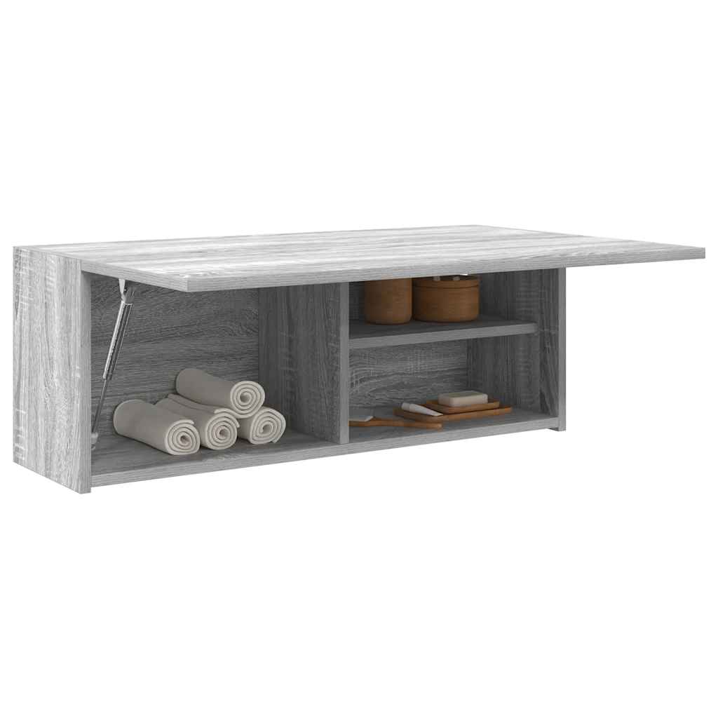 Kupaonski zidni ormarić sivi Sonoma 80x25x30 cm izrađeno drvo