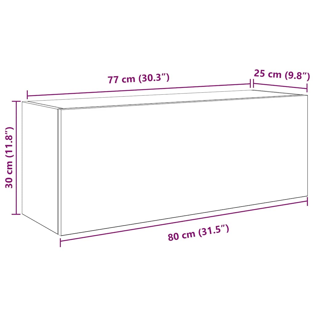 Kupaonski zidni ormarić Artisan hrast 80x25x30 cm izrađeno drvo