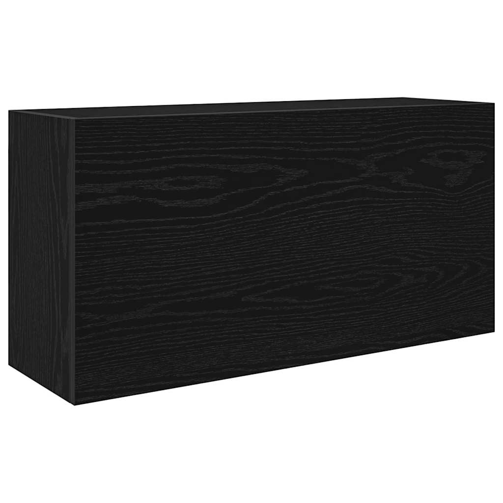 Kupaonski zidni ormarić crni 80x25x40 cm izrađeno drvo