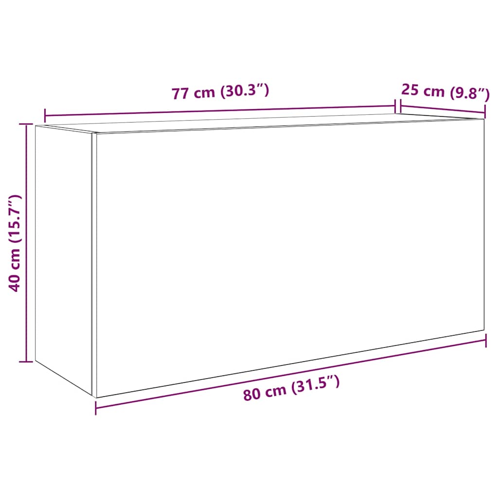 Kupaonski zidni ormarić staro drvo 80x25x40cm konstruirano drvo