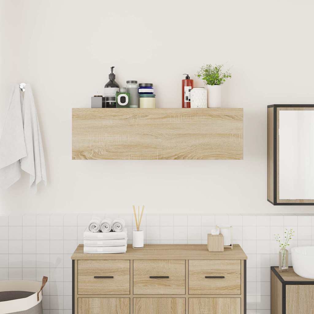 Kupaonski zidni ormarić sonoma hrast 100x25x30 cm izrađeno drvo