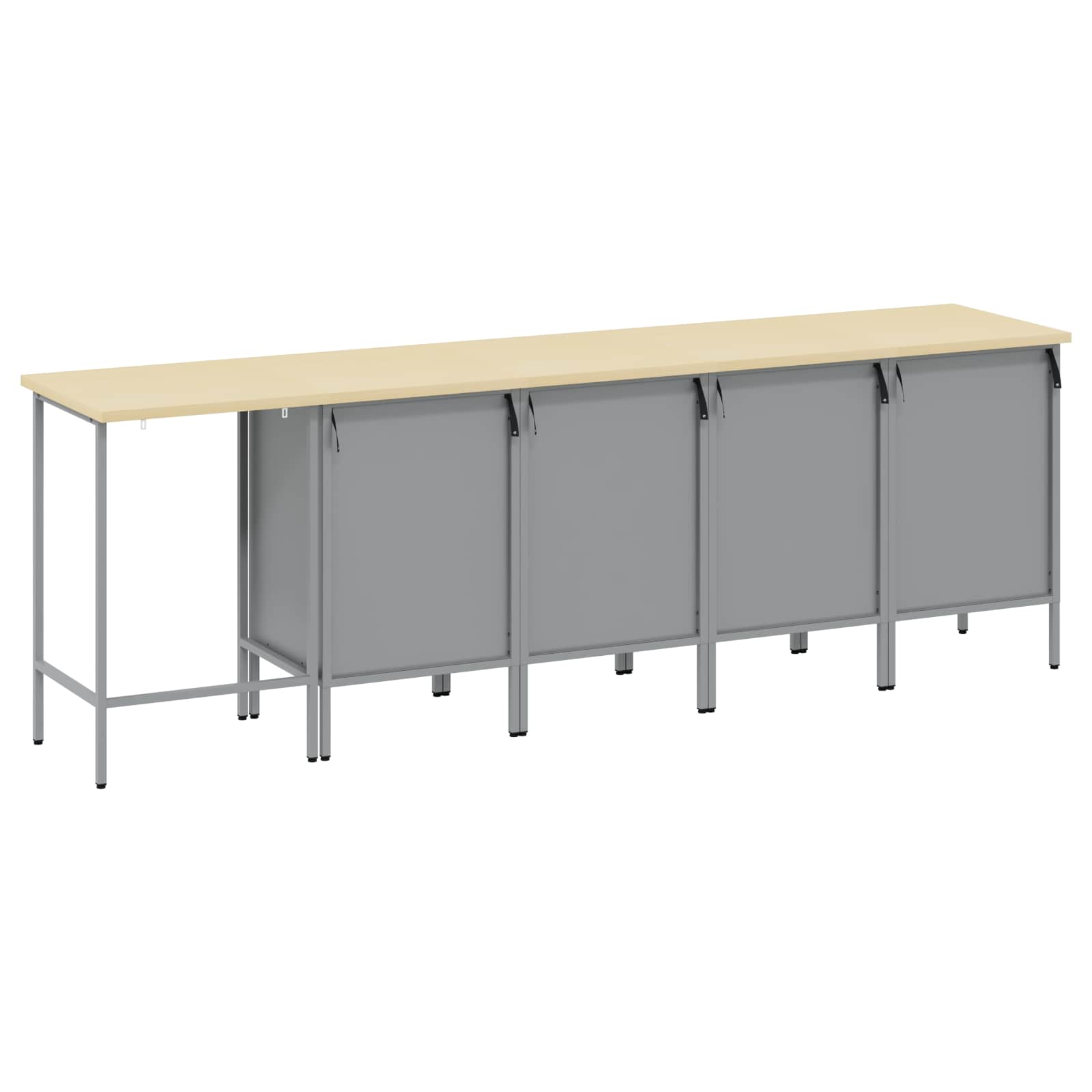 Set radnih ormarića s ladicama s pohranom 5 pcs Crna i Siva