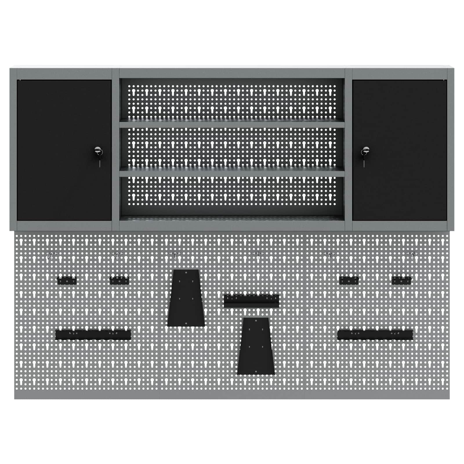 Set ormara za alate 4 pcs Crna Čelik s prahom premazan