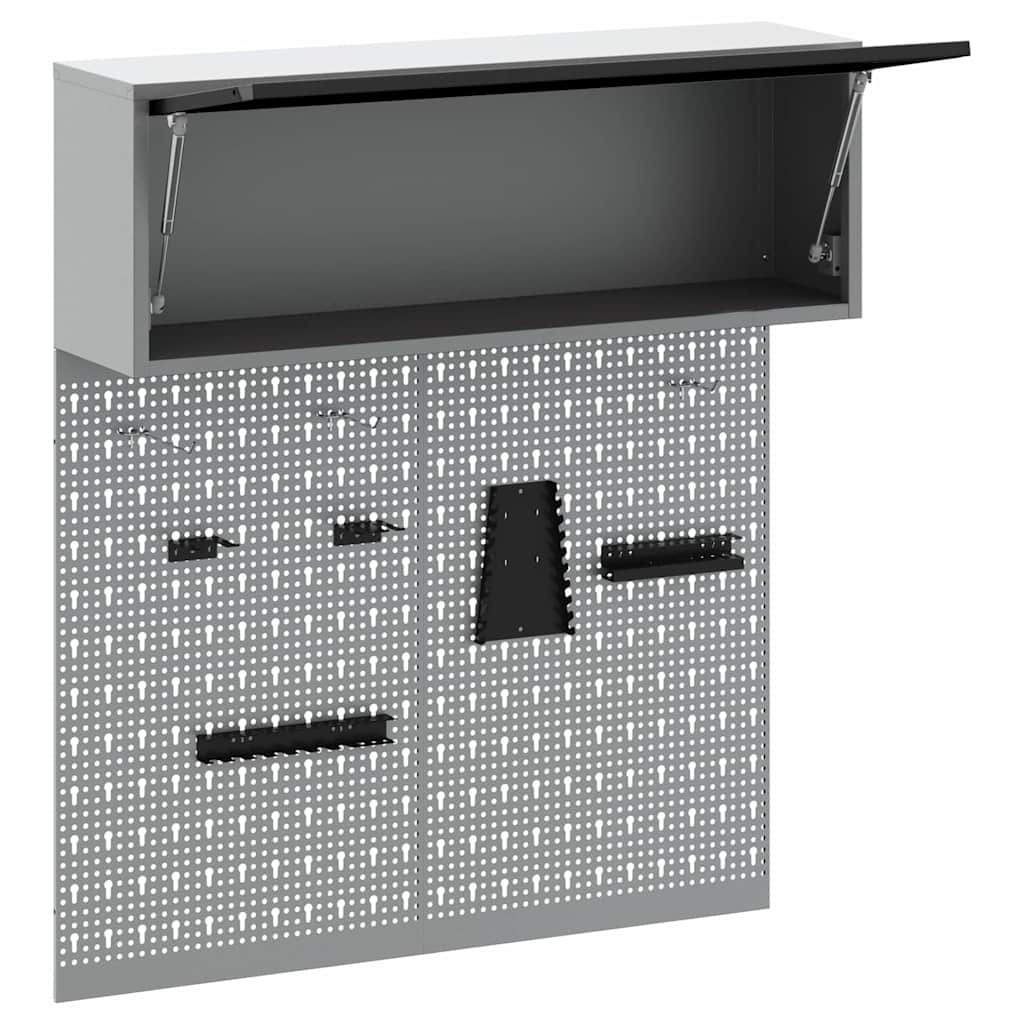 Set ormara za alate 3 pcs Crna Čelik s prahom premazan