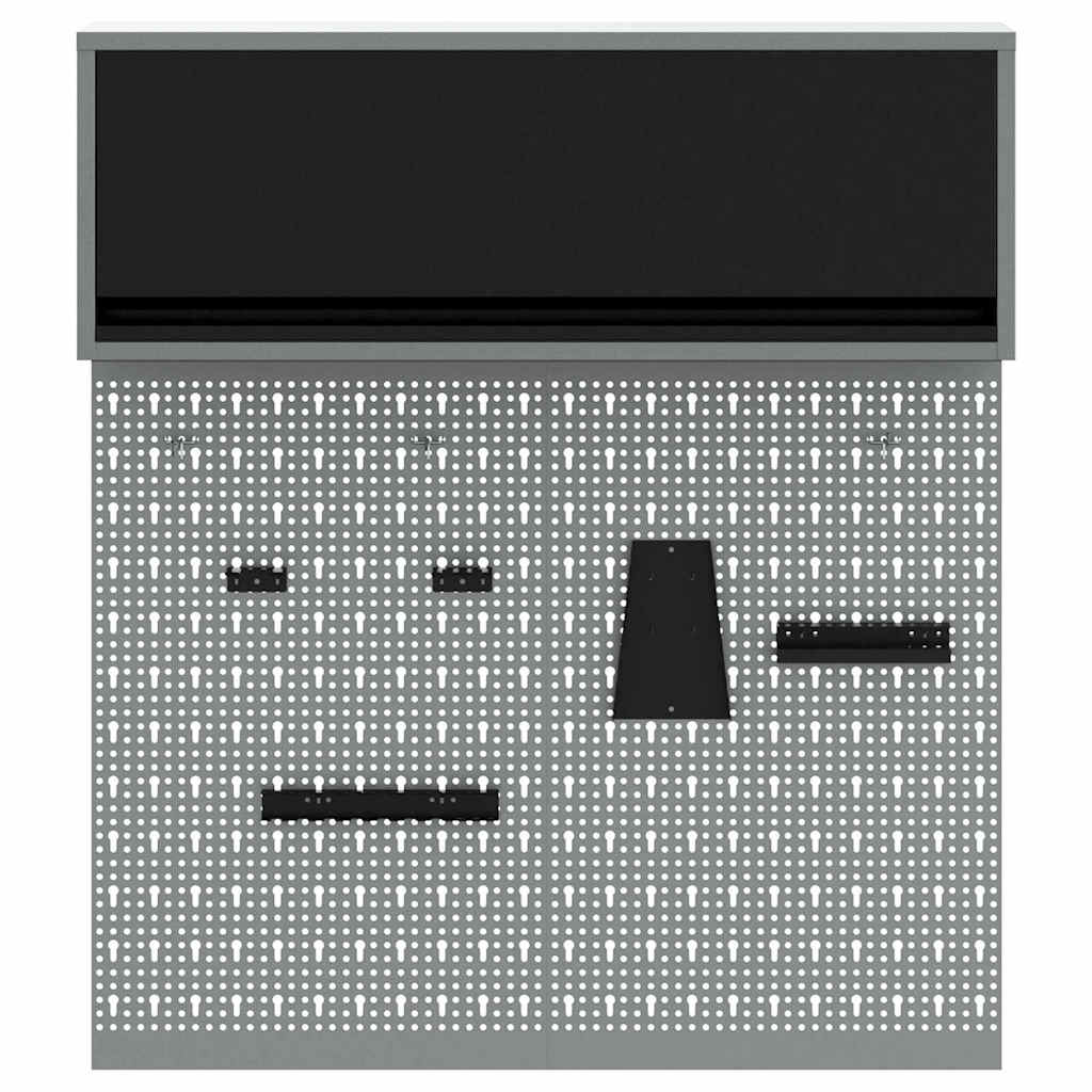 Set ormara za alate 3 pcs Crna Čelik s prahom premazan