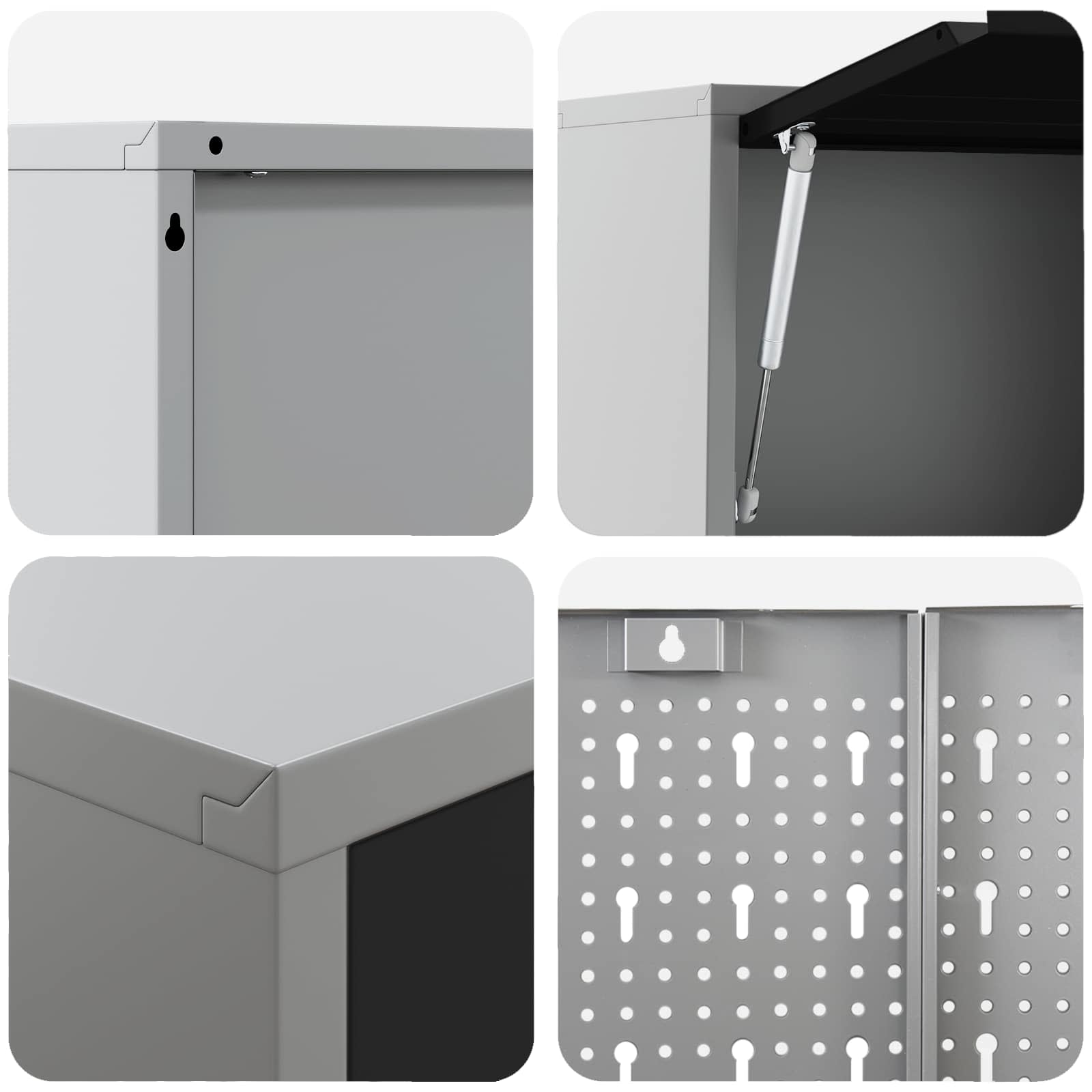Set radnih ormarića s ladicama s policom s pohranom 5 pcs Crna