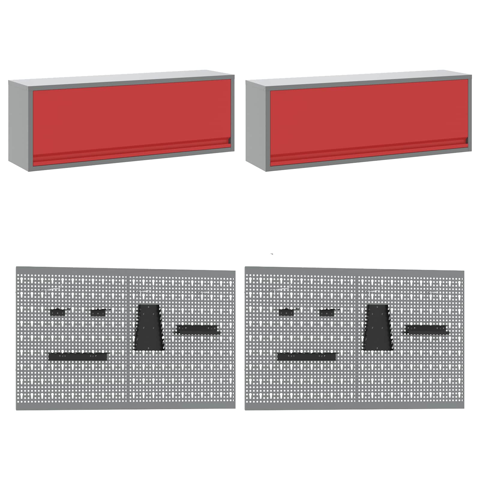 Set radnih ormarića s ladicama s pohranom 10 pcs Crvena