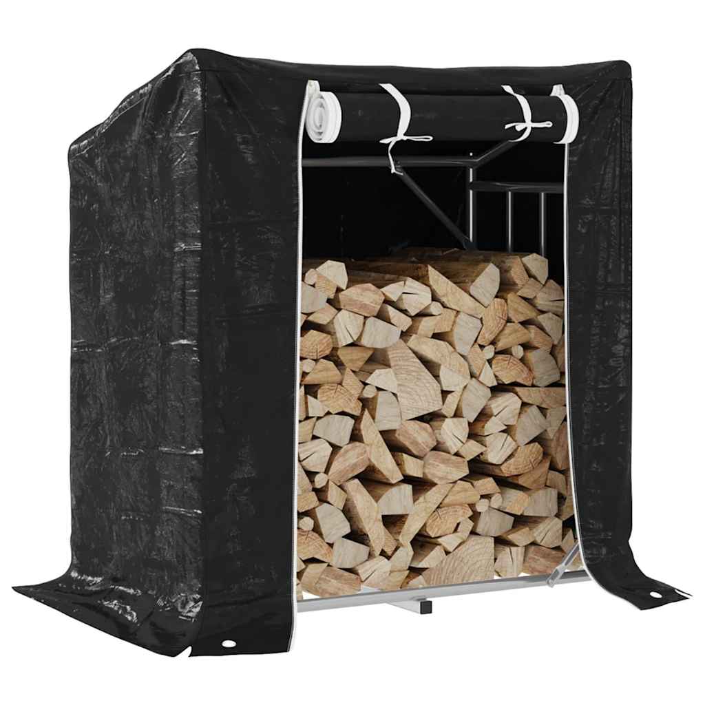 Stalak za drva za ogrjev s kišnom navlakom 101x61x110,5 cm