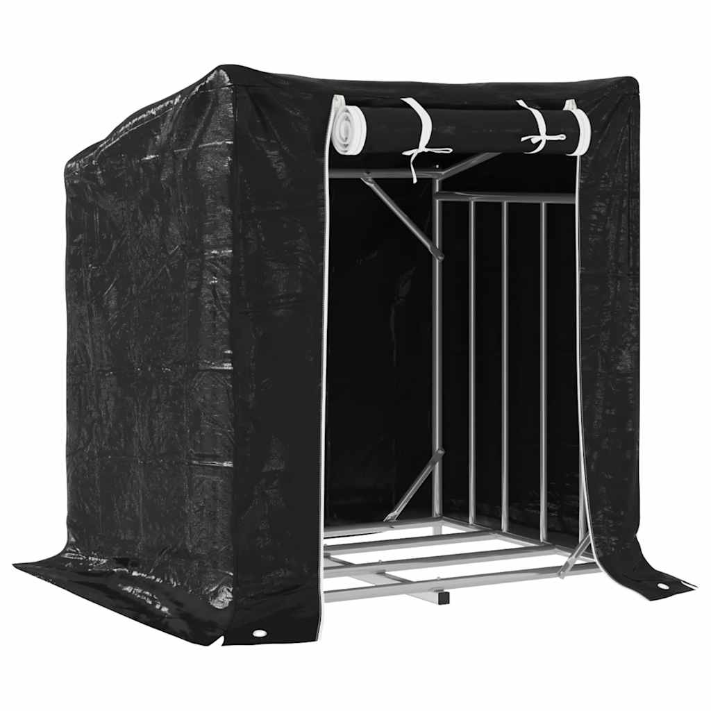 Stalak za drva za ogrjev s kišnom navlakom 100,5x80,5x110,5 cm