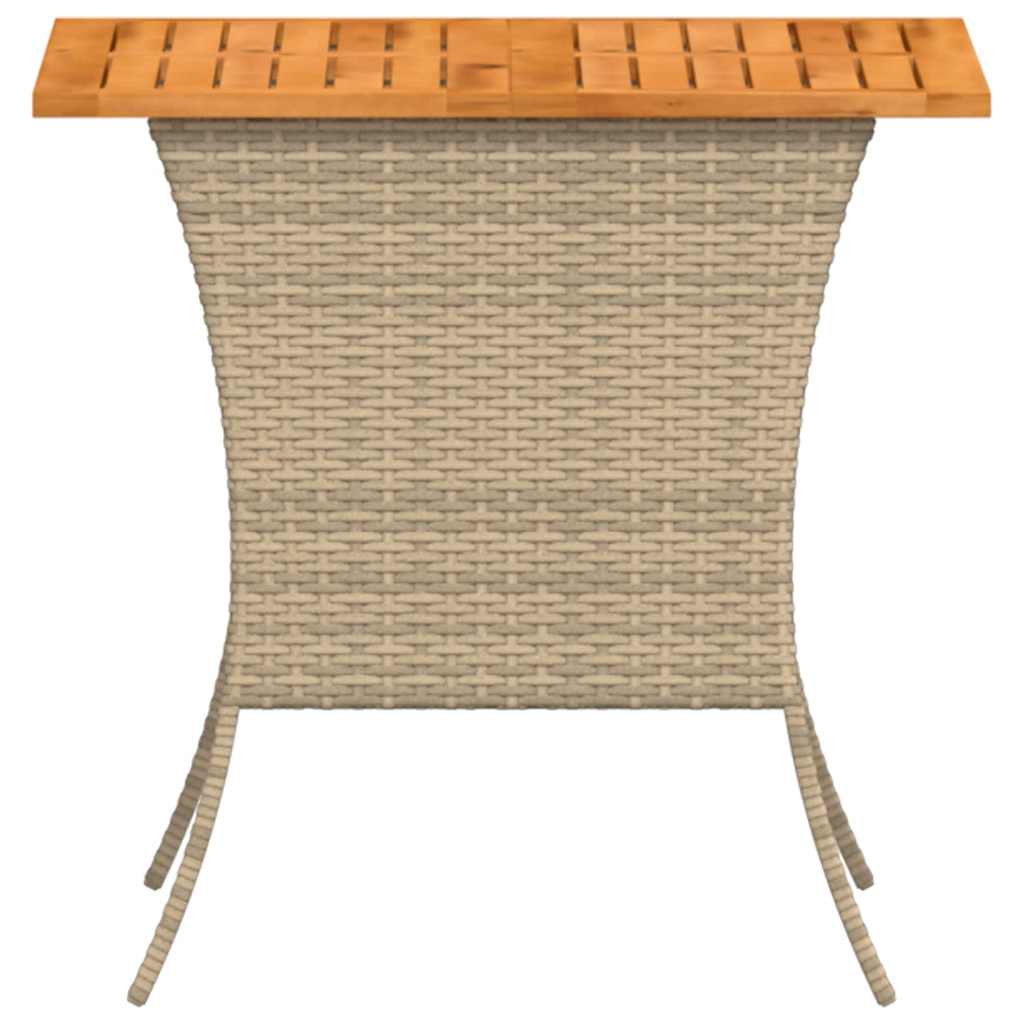 Vrtni stol s pločom od akacije bež 105x75x72 cm poli ratan