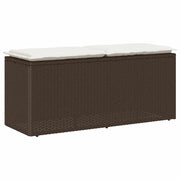Vrtna klupa s jastukom smeđa 110x40x44 cm od poliratana