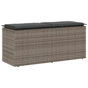Vrtna klupa s jastukom siva 110x40x44 cm poliratan
