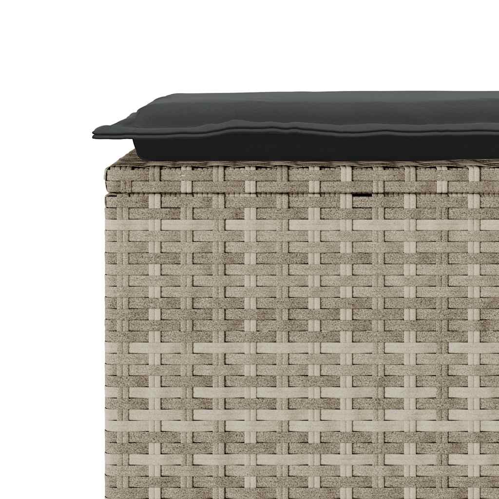 Vrtna klupa s jastukom svijetlo siva 110x40x44 cm poliratan
