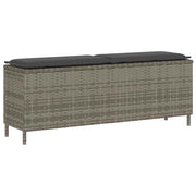 Vrtna klupa s jastukom siva 110x30x40,5 cm poliratan