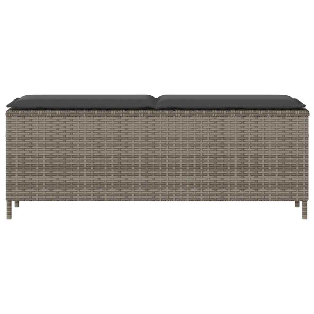 Vrtna klupa s jastukom siva 110x30x40,5 cm poliratan