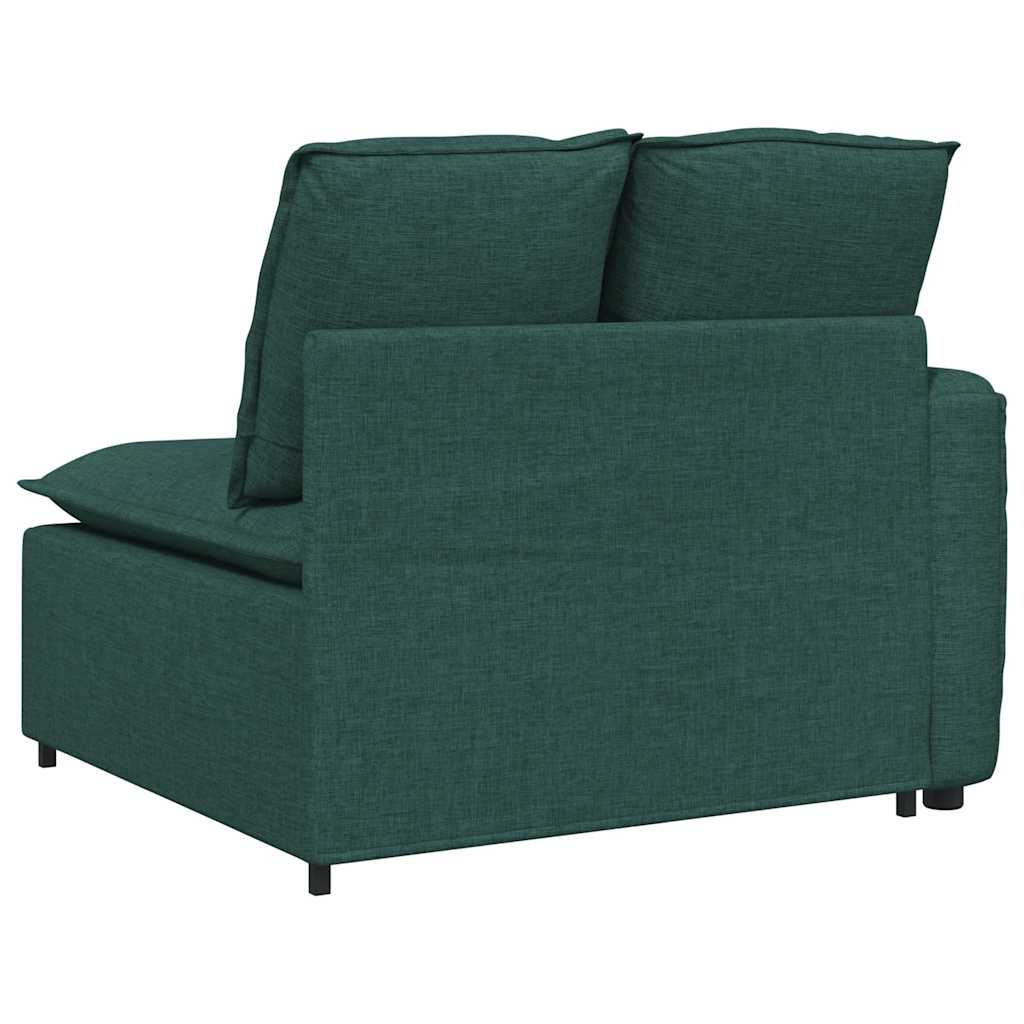 Modularni kauč s naslonom za ruke i jastucima tamnozelene boje 100 cm