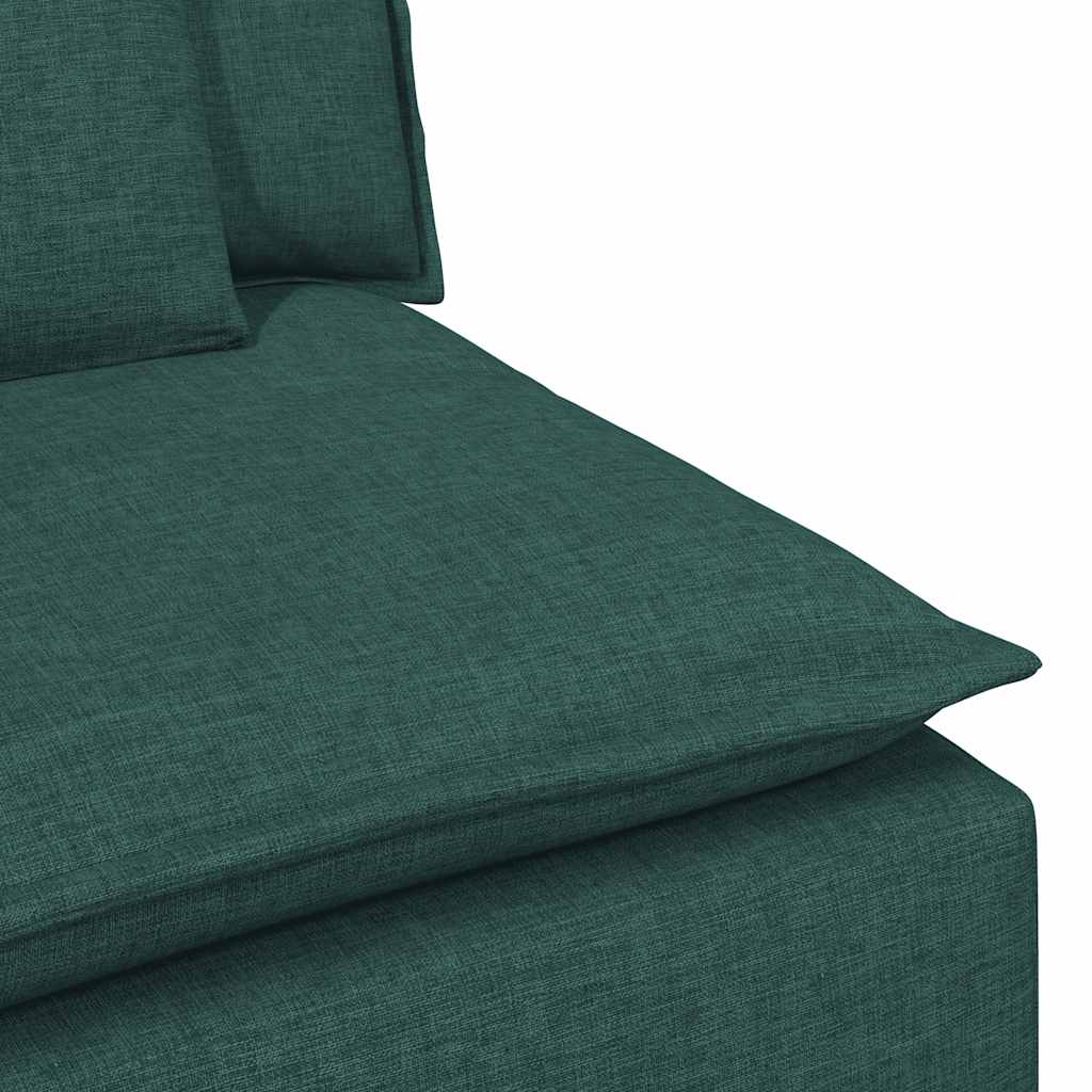 Modularni kauč s naslonom za ruke i jastucima tamnozelene boje 100 cm