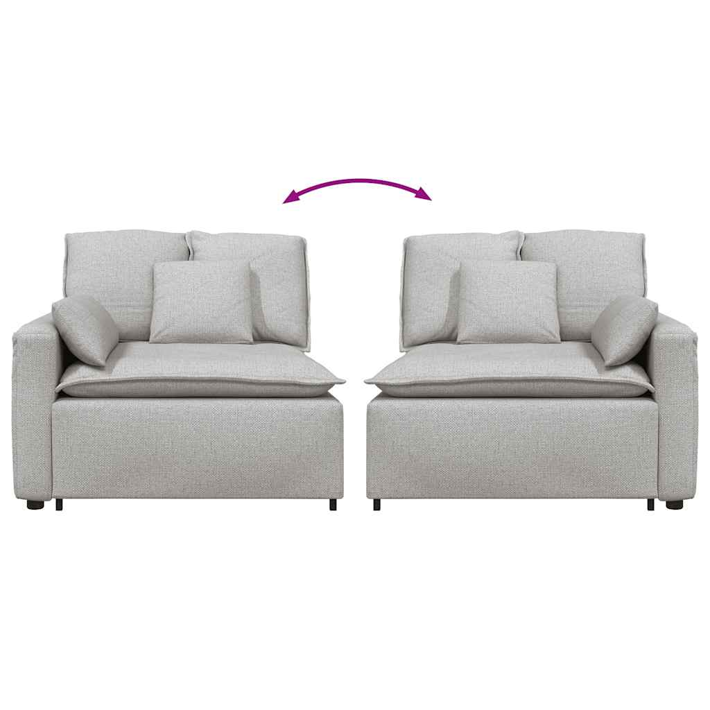 Modularni kauč s naslonom za ruke i jastucima, sivo-plave boje 100 cm