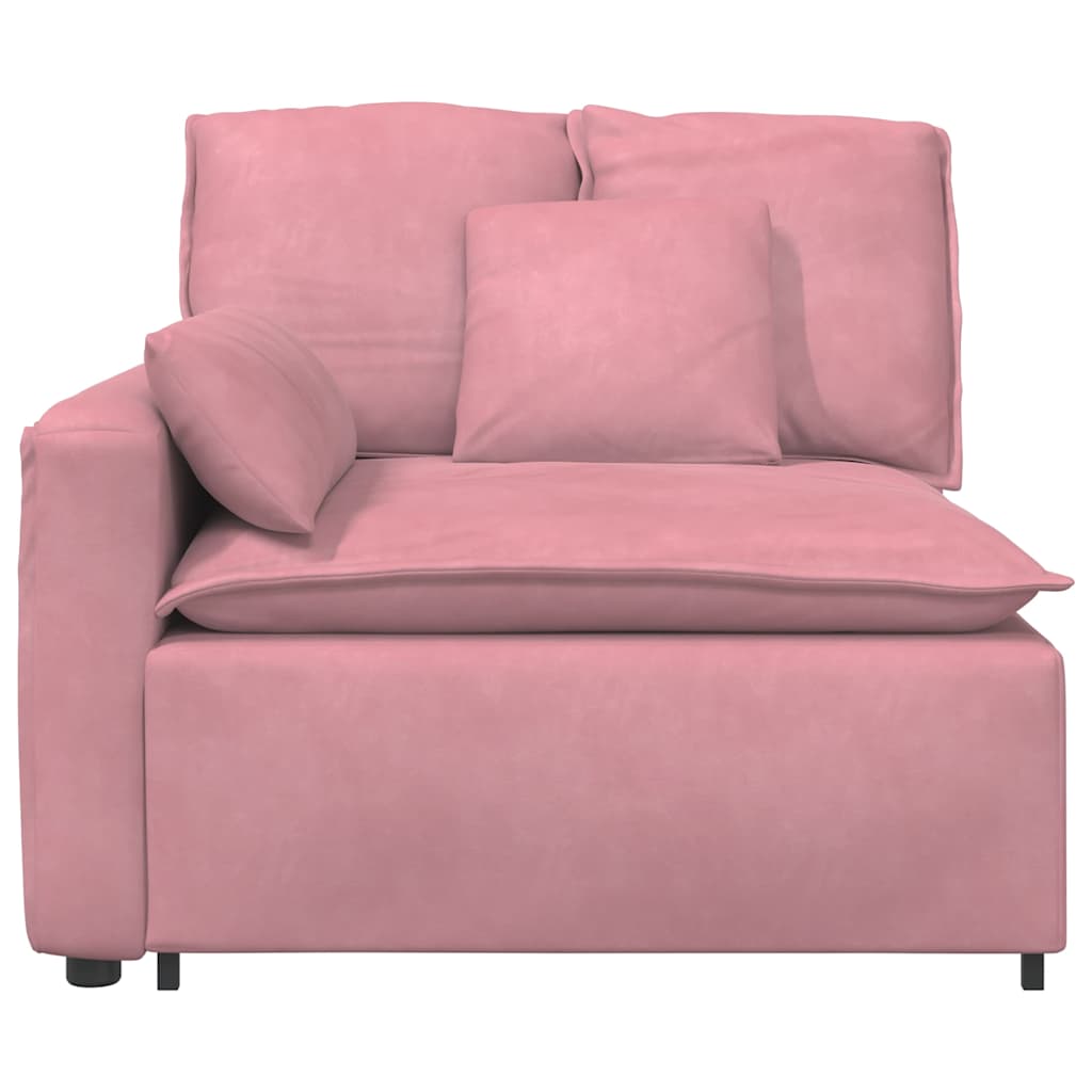 Modularni kauč s naslonom za ruke i jastucima, ružičasti 100 cm