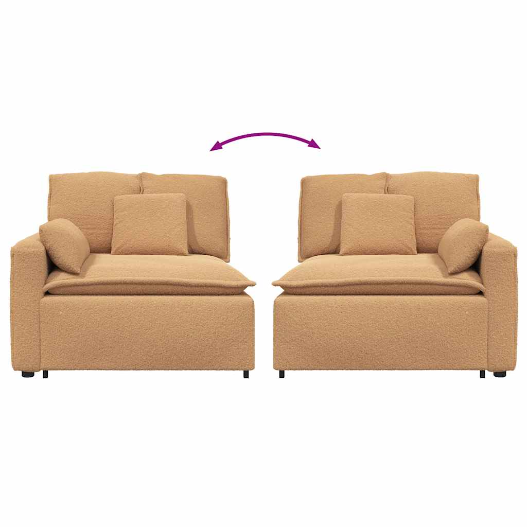 Modularni kauč s naslonom za ruke i jastucima bež boje 100 cm