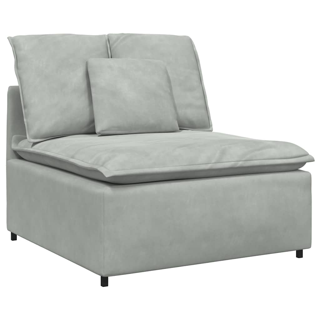 Modularni Sofa Centralni Modul s Jastucima Svijetlosivi 100 cm