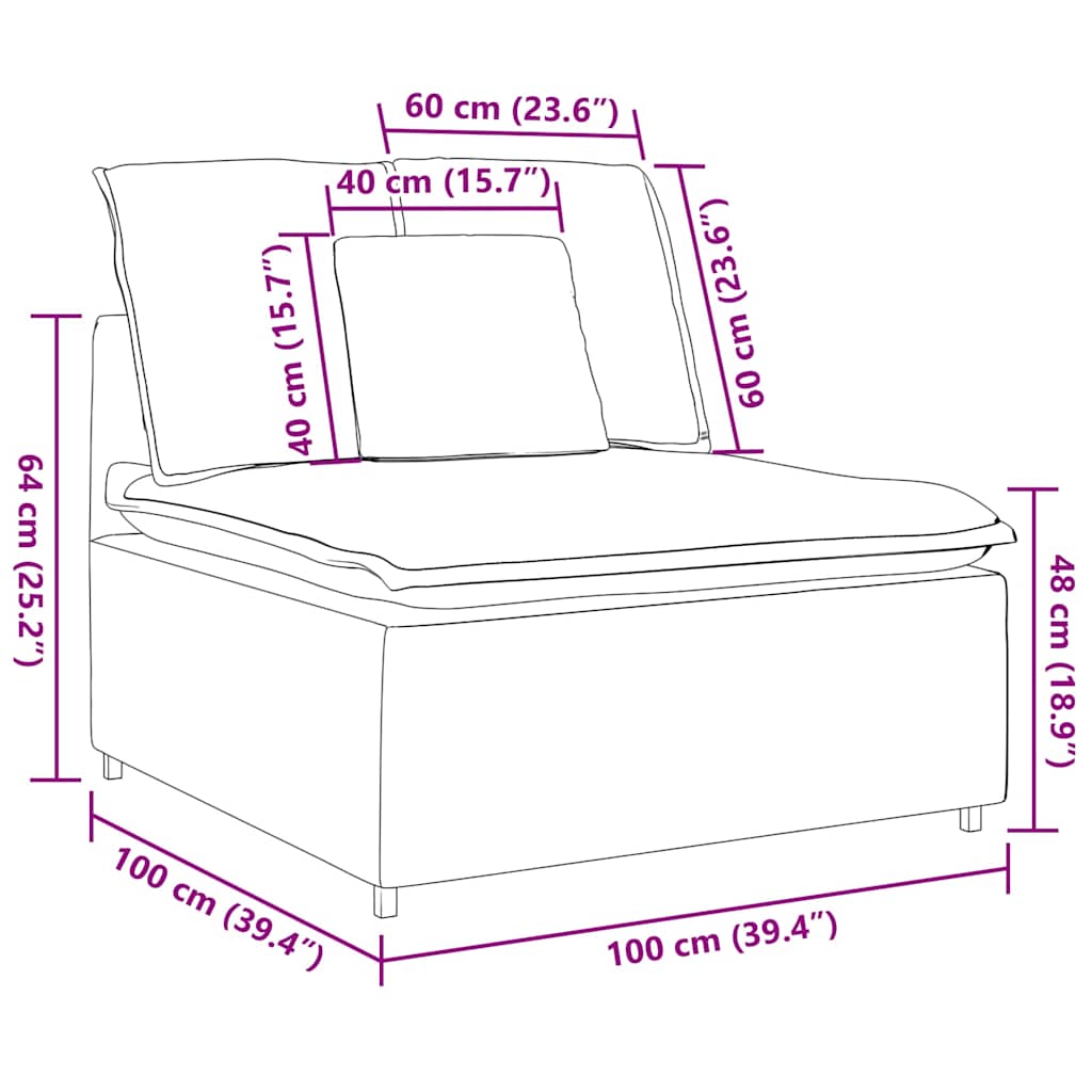 Modularna sofa s jastucima plava 100 cm