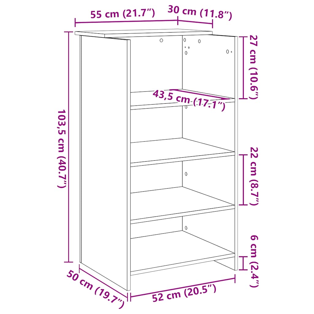 Recepcijski stol Artisan hrast 55x50x103,5 cm izrađeno drvo