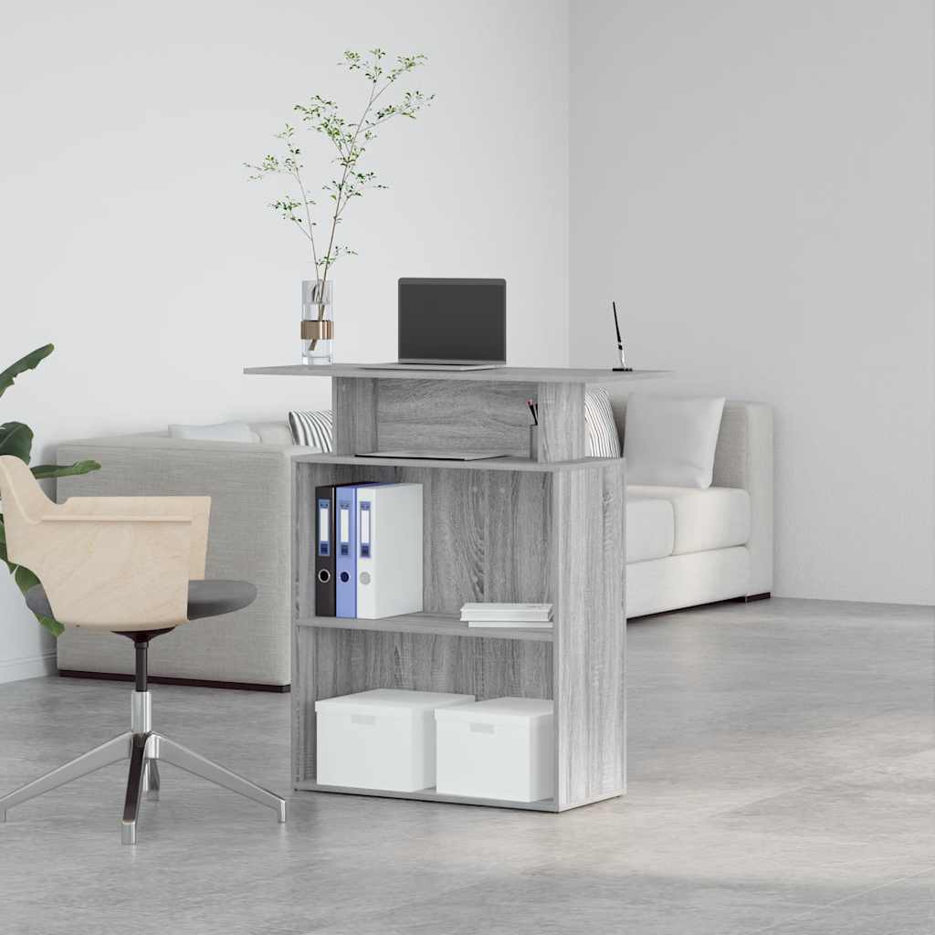Recepcijski stol sivi sonoma 100x40x104 cm konstruirano drvo