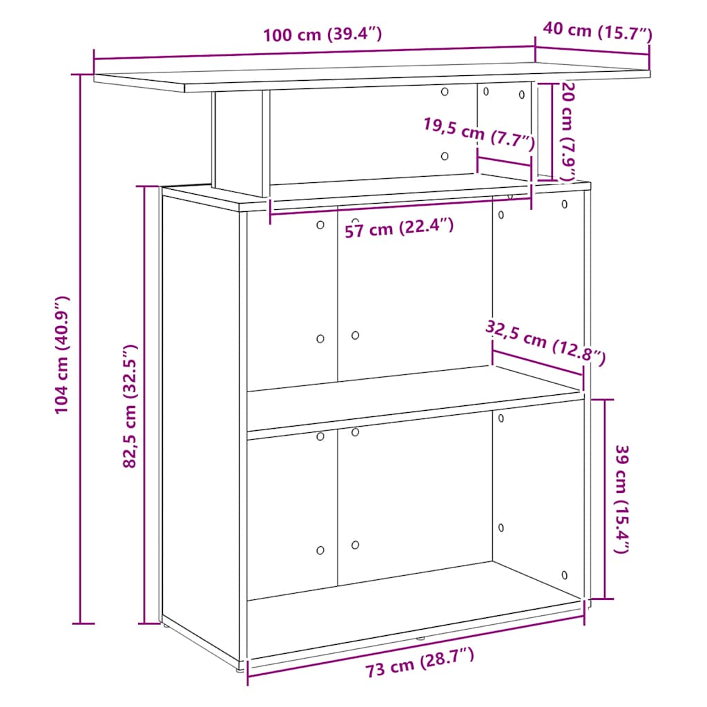 Recepcijski stol Artisan hrast 100x40x104 cm izrađeno drvo