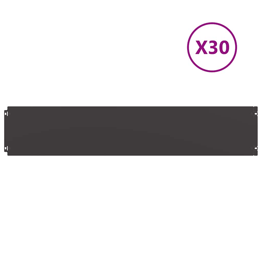 Rubovi za travnjak 30 kom crni 20x103 cm hladno valjani čelik