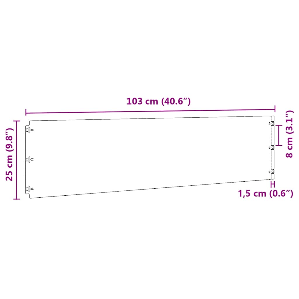 Rubovi travnjaka 10 kom 25x103 cm pocinčani čelik