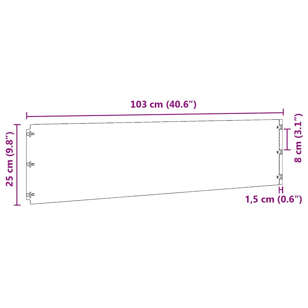 Rubovi travnjaka 20 kom 25x103 cm pocinčani čelik