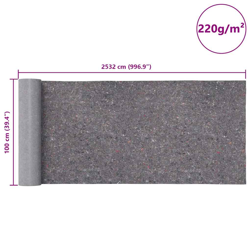 Neklizajući lakirni flis 2 kom 25 m 220 g/m² sivi