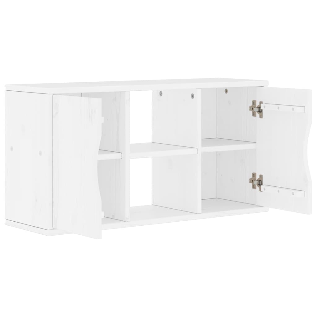 TV ormarić ODDA bijeli 79x24x40 cm puno drvo bor