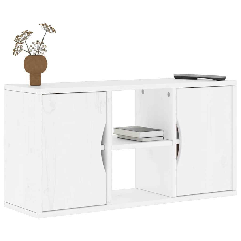 TV ormarić ODDA bijeli 79x24x40 cm puno drvo bor