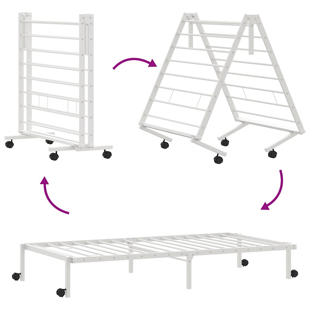 Okvir kreveta bez madraca sklopivi bijeli 90x200 cm čelik