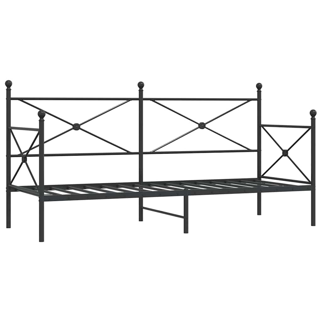 Dnevni krevet bez madraca crni 80x200 cm čelik