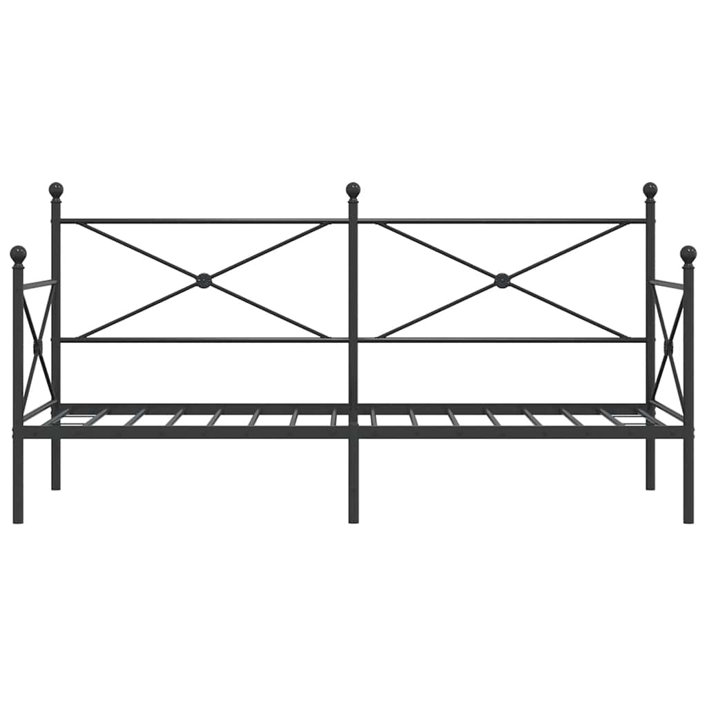 Dnevni krevet bez madraca crni 80x200 cm čelik