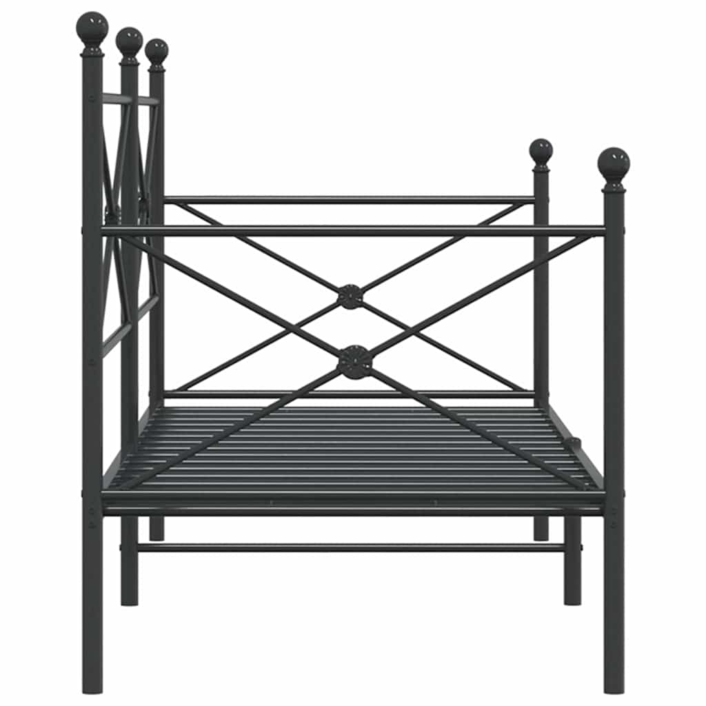 Dnevni krevet bez madraca crni 80x200 cm čelik