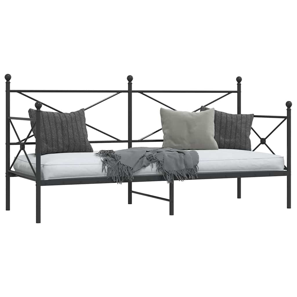 Dnevni krevet bez madraca crni 90x200 cm čelik