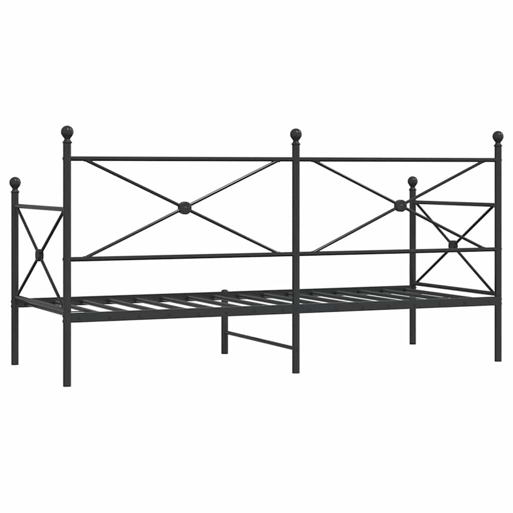 Dnevni krevet bez madraca crni 90x200 cm čelik