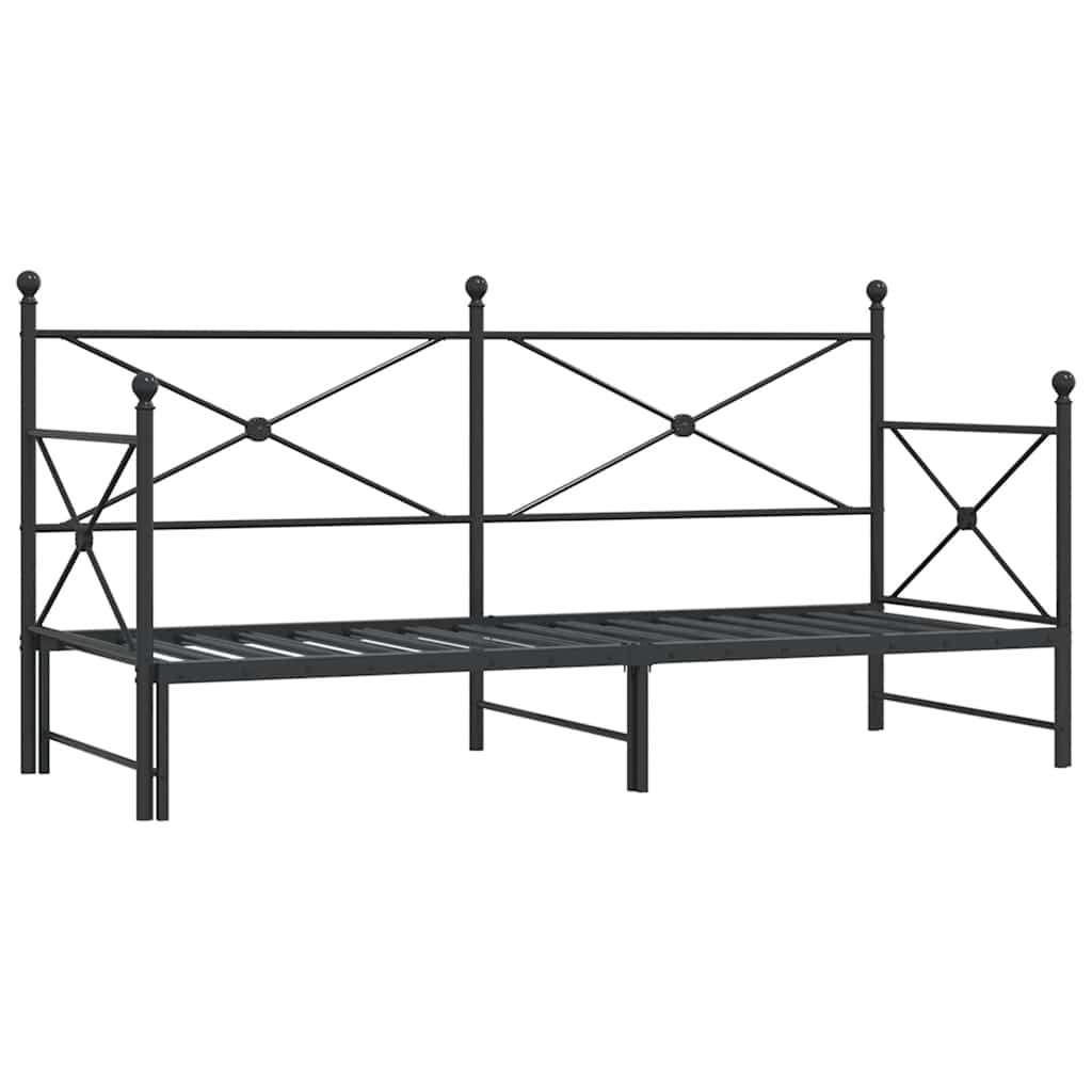 Krevet na rasklapanje bez madraca crni 90x190 cm čelik