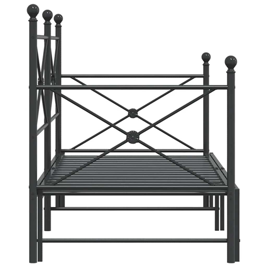 Krevet na rasklapanje bez madraca crni 90x190 cm čelik