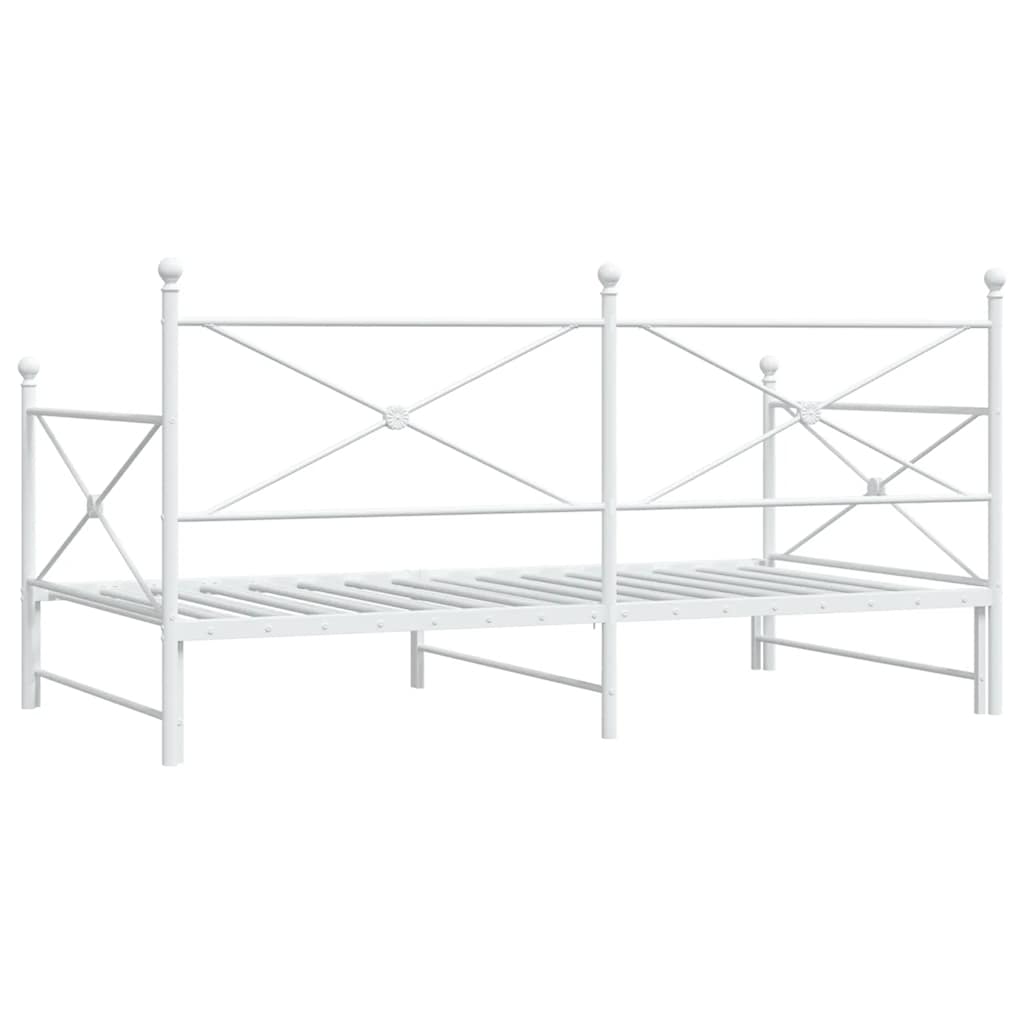 Krevet na rasklapanje bez madraca bijeli 107x203 cm čelik